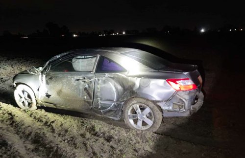 The vehicle a suspect abandoned before his arrest.